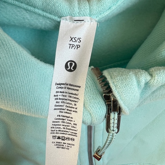 Lululemon Athletica Mint Green / Blue Zip-Up Hoodie XS - Picture 2 of 4